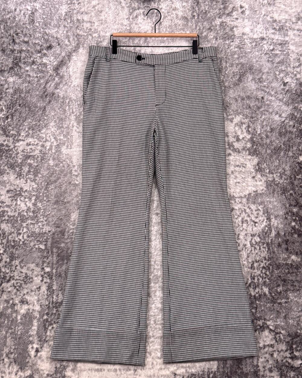Maeve Pants 14 Womens Anthropologie Houndstooth Check Wide Flare Trouser